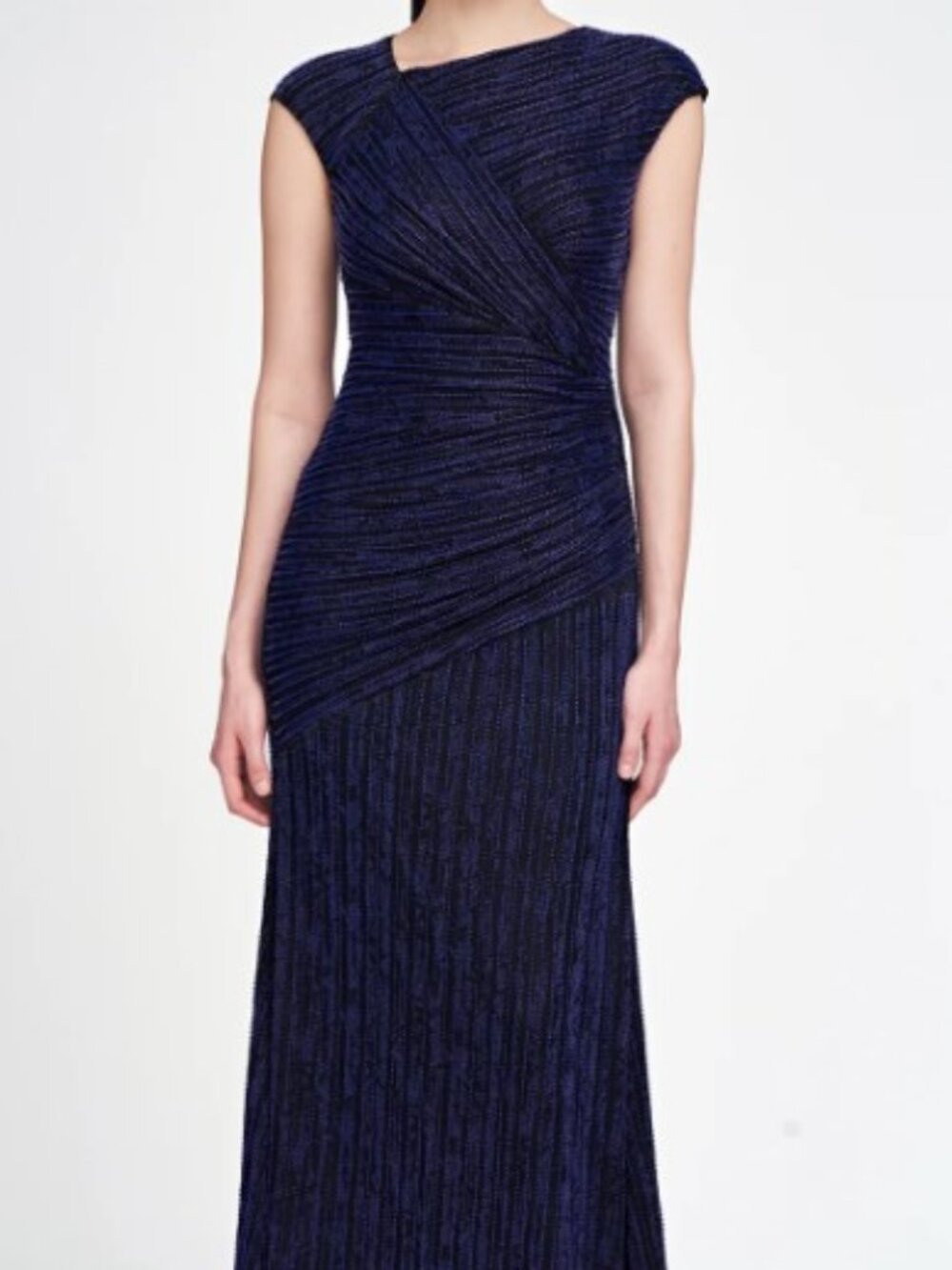Theia Raya Asymmetric Draped Gown